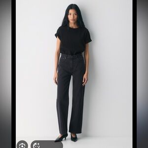 ARITZIA DENIUM FORUM The Farrah Hi-Rise Wide Womens Jeans - Black